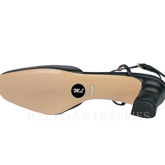 GUCCI SHOES T-STRAP BLACK LEATHER DOUBLE G LOGO SLINGBACK PUMPS sz 40.5 10.5 - Picture 12 of 15